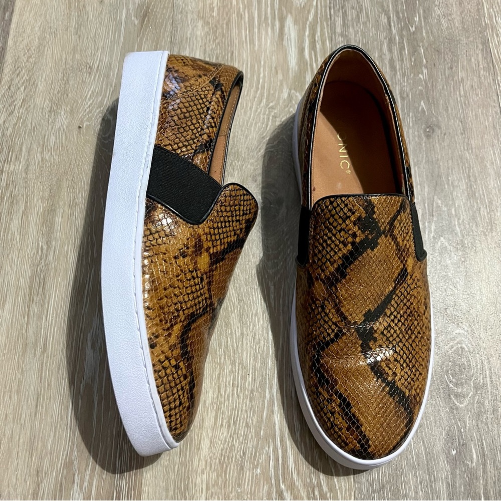 Vionic Brown Snake-Print Slip-On Sneakers